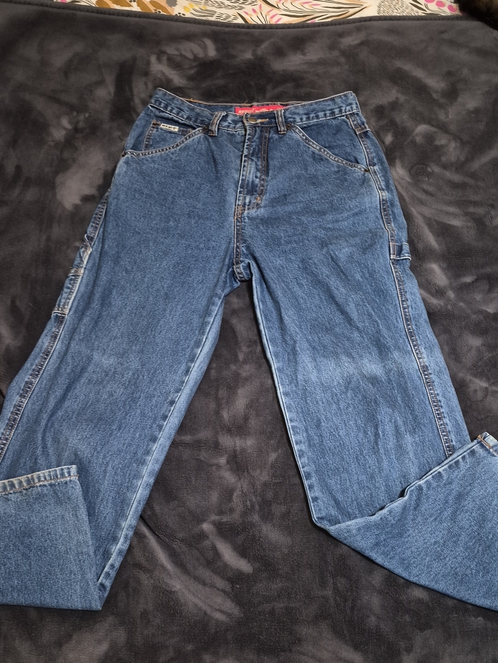 Women's Vintage Blue Denim Carpenter Jeans